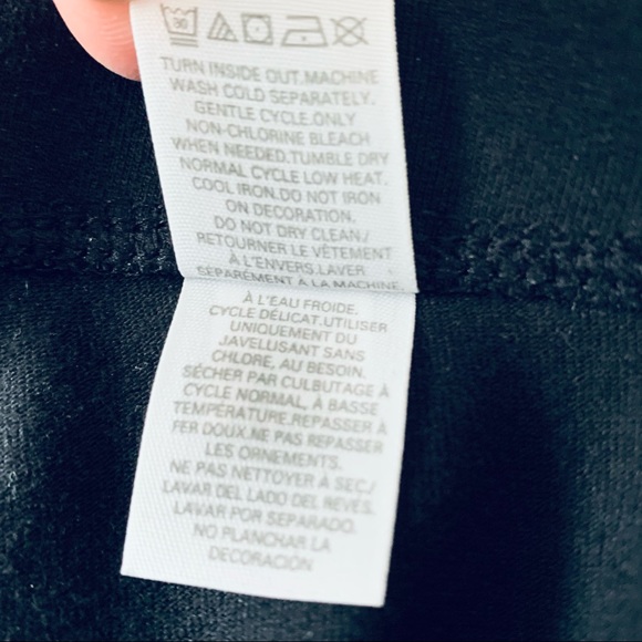 Victoria Secret’s, Black, Tuxedo Style Leggings with Paillettes Stripe, size L - Picture 6 of 6